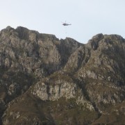 Winching on the crest of the Aonach Eagach ridge.