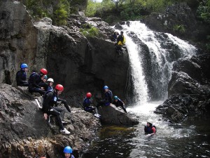 'Slot and Drop' Inchree Falls. with Vertical Descents.