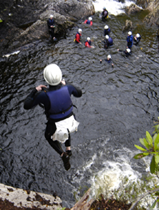 The big jump in Inchree Canyon