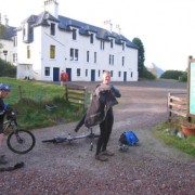 Peeling off some layers at Mamore Lodge, above Kinlochleven.