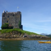 Sea kayaking at Castle Stalker