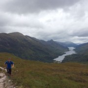 Trail running above Kinlochleven