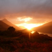 Sunset from high above Kinlochleven.