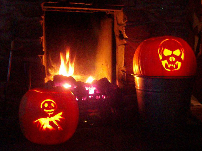 Pumpkins by the fire